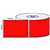 102mm x 150mm - Fluro Red Thermal Transfer Perforated Labels, Permanent Adhesive, 76mm core, (1000/roll)