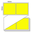 102mm x 150mm - Yellow Thermal Transfer Fanfold Labels, Permanent Adhesive, (3000/box)
