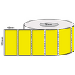 102mm x 48mm - Yellow Thermal Transfer Perforated Labels, Permanent Adhesive, 76mm core, (2000/roll)