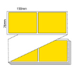 76mm x 150mm - Yellow Thermal Transfer Fanfold Poly Labels, Permanent Adhesive, (4000/box)