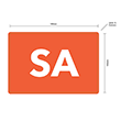 100x149mm 'SA' Printed Freight State Labels Orange, 1000/roll