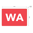 100x149mm 'WA' Printed Freight State Labels Red, 1000/roll