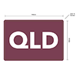 100x149mm 'QLD' Printed Freight State Labels Maroon, 1000/roll